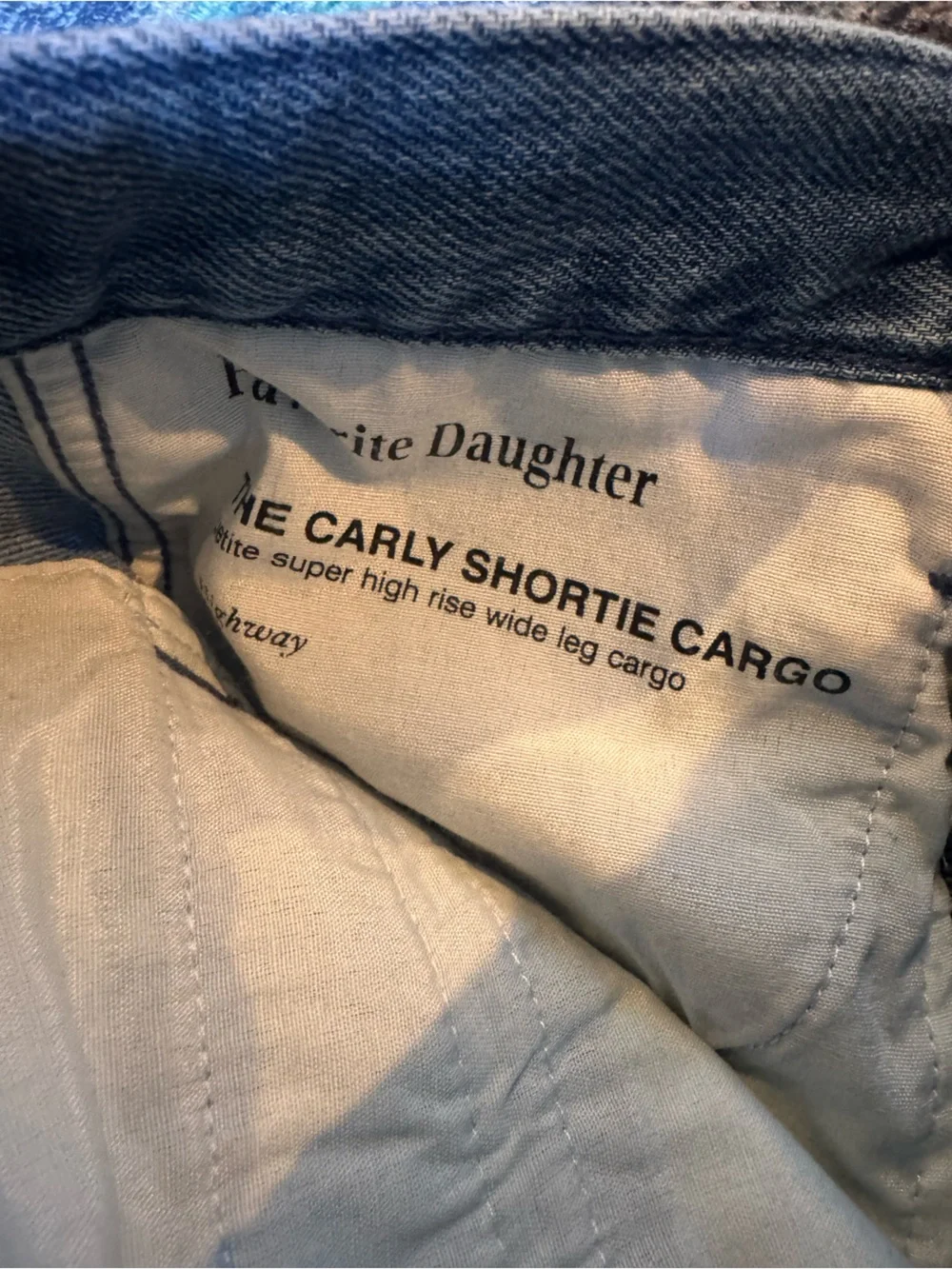 Favorite Daughter the Carly Shortie Blue Wide-Leg Cargo Jeans